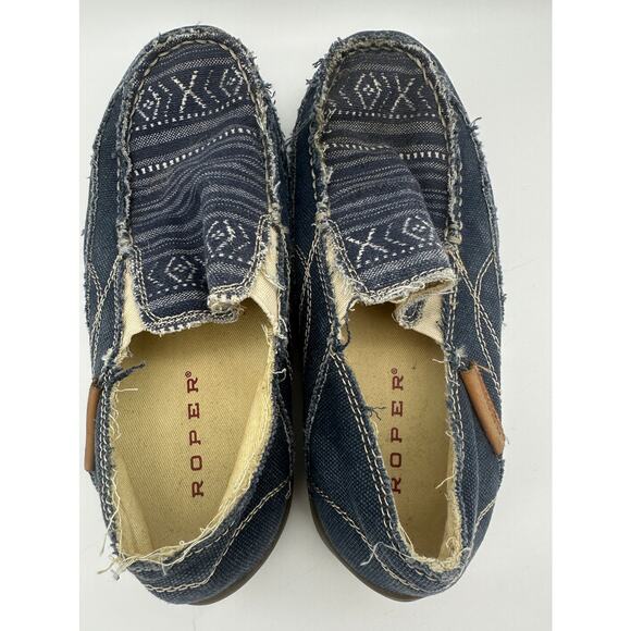 Roper Women's Distressed Denim Moccasins - Picture 4 of 7